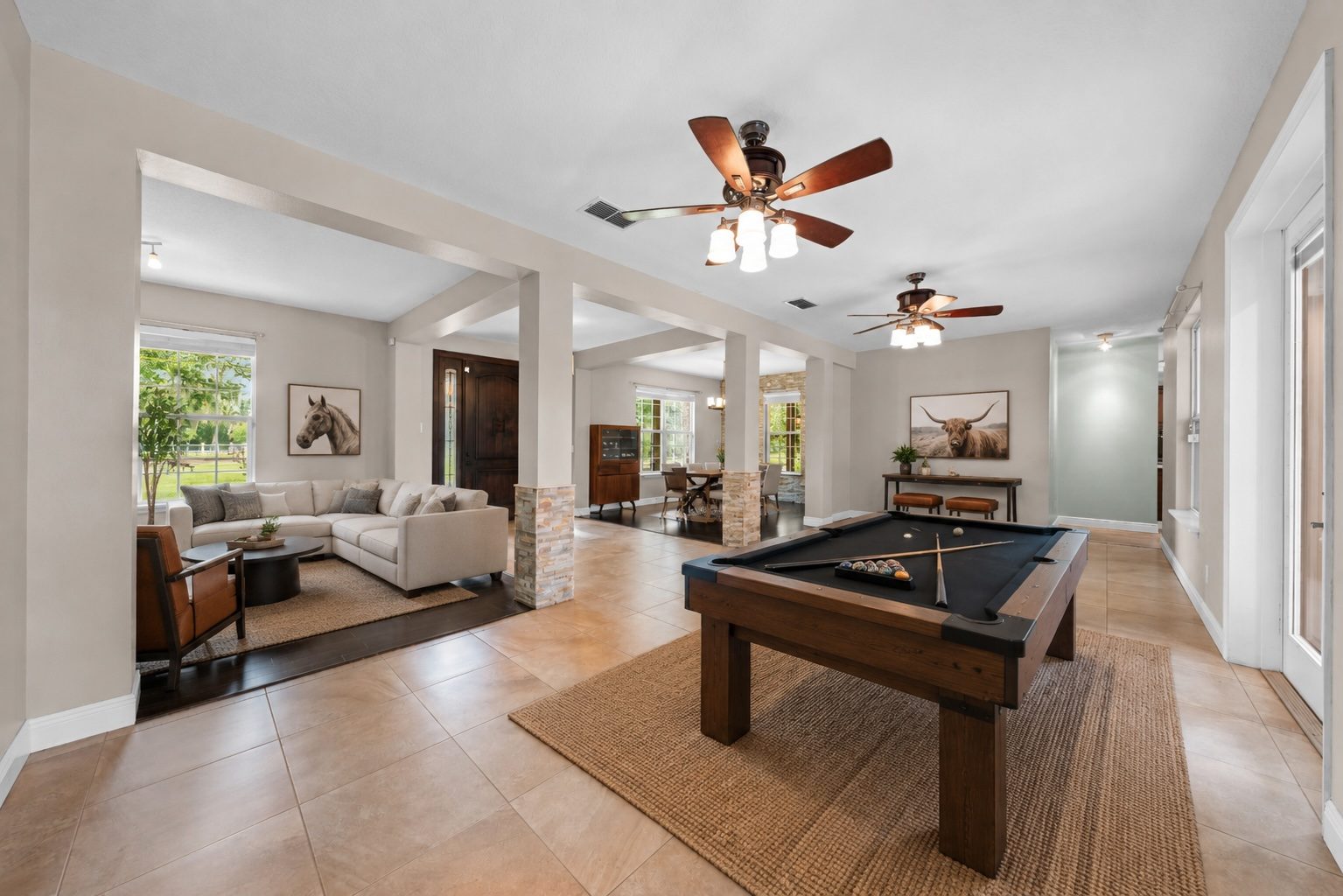 Great room and game room