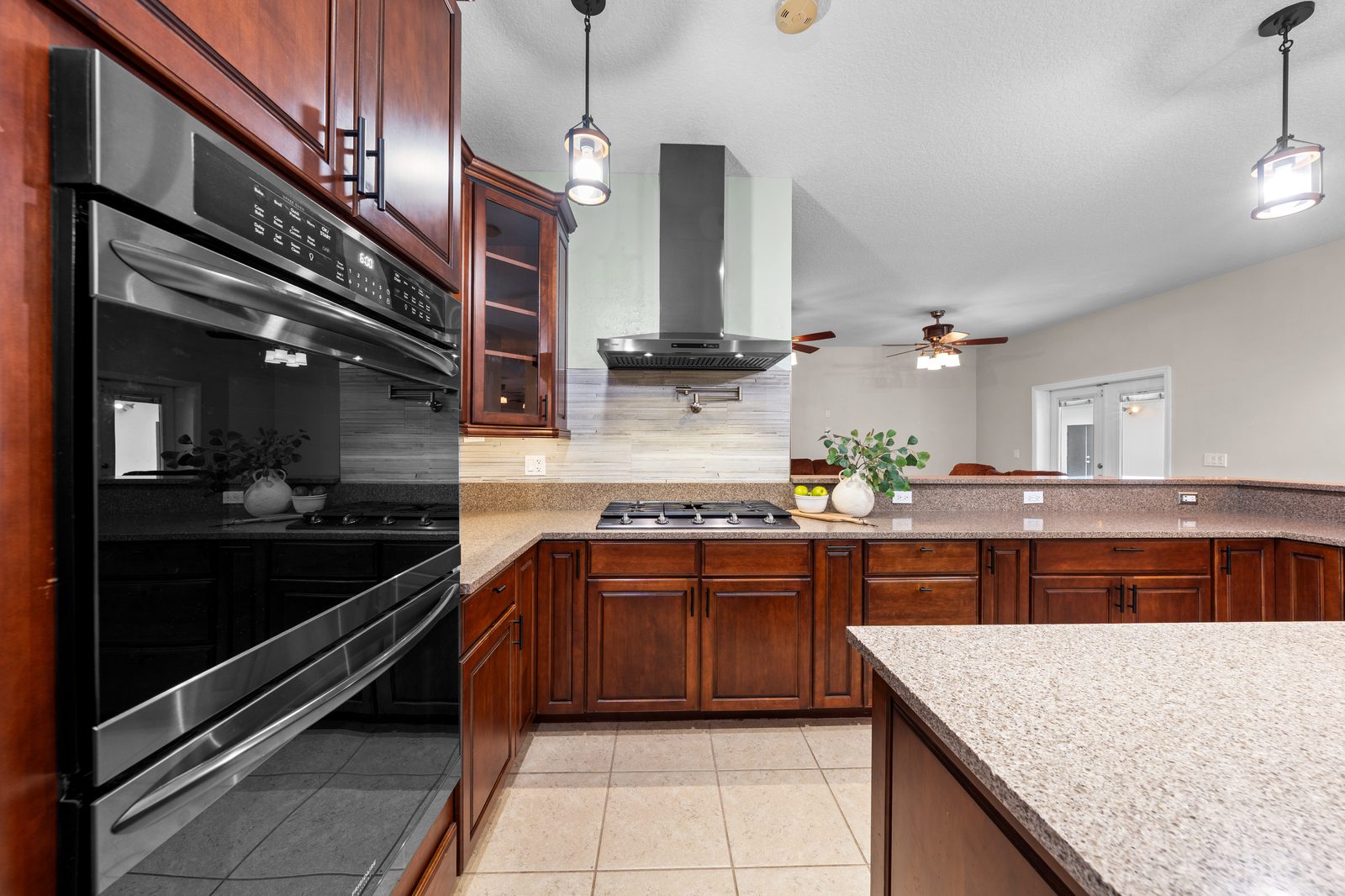 Gas cooktop and double convection ovens