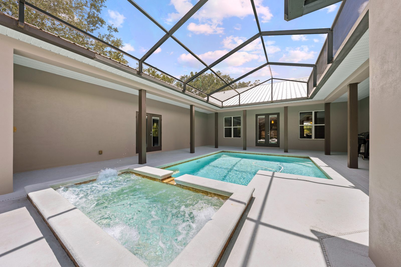 Courtyard pool and spa