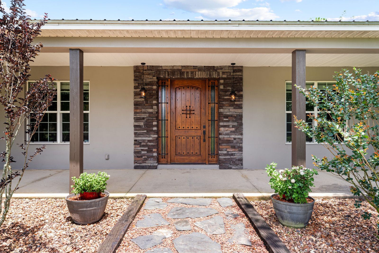 Covered front porch and entry
