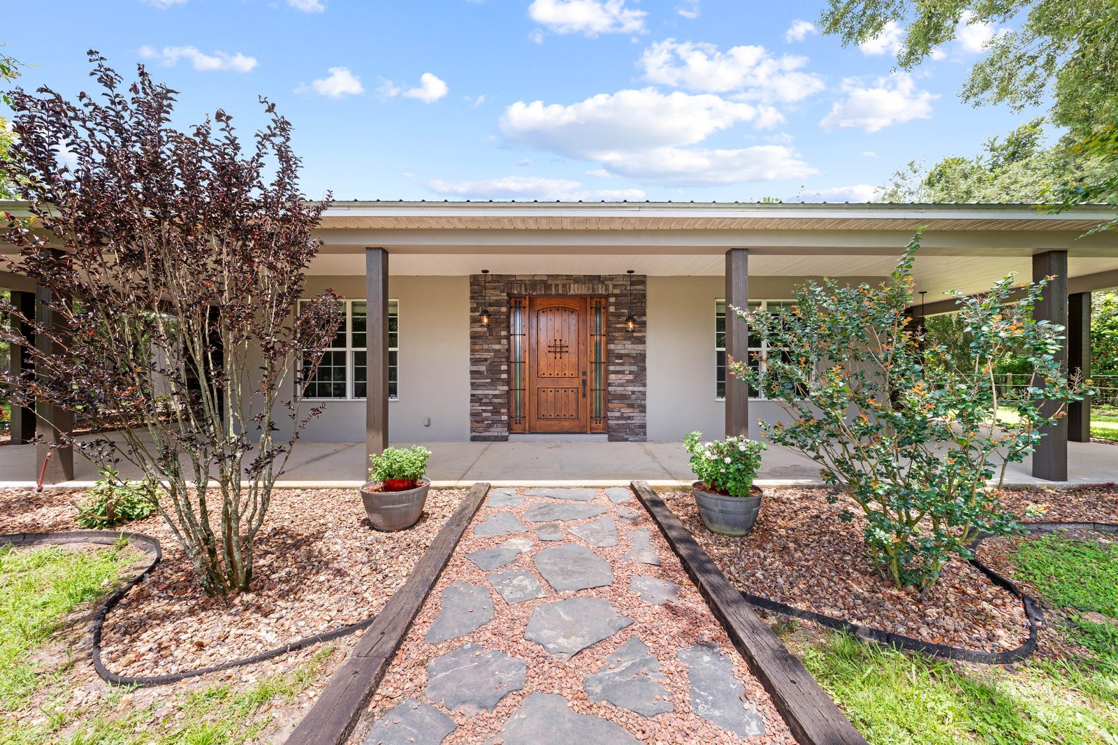 Front walkway and landscaping