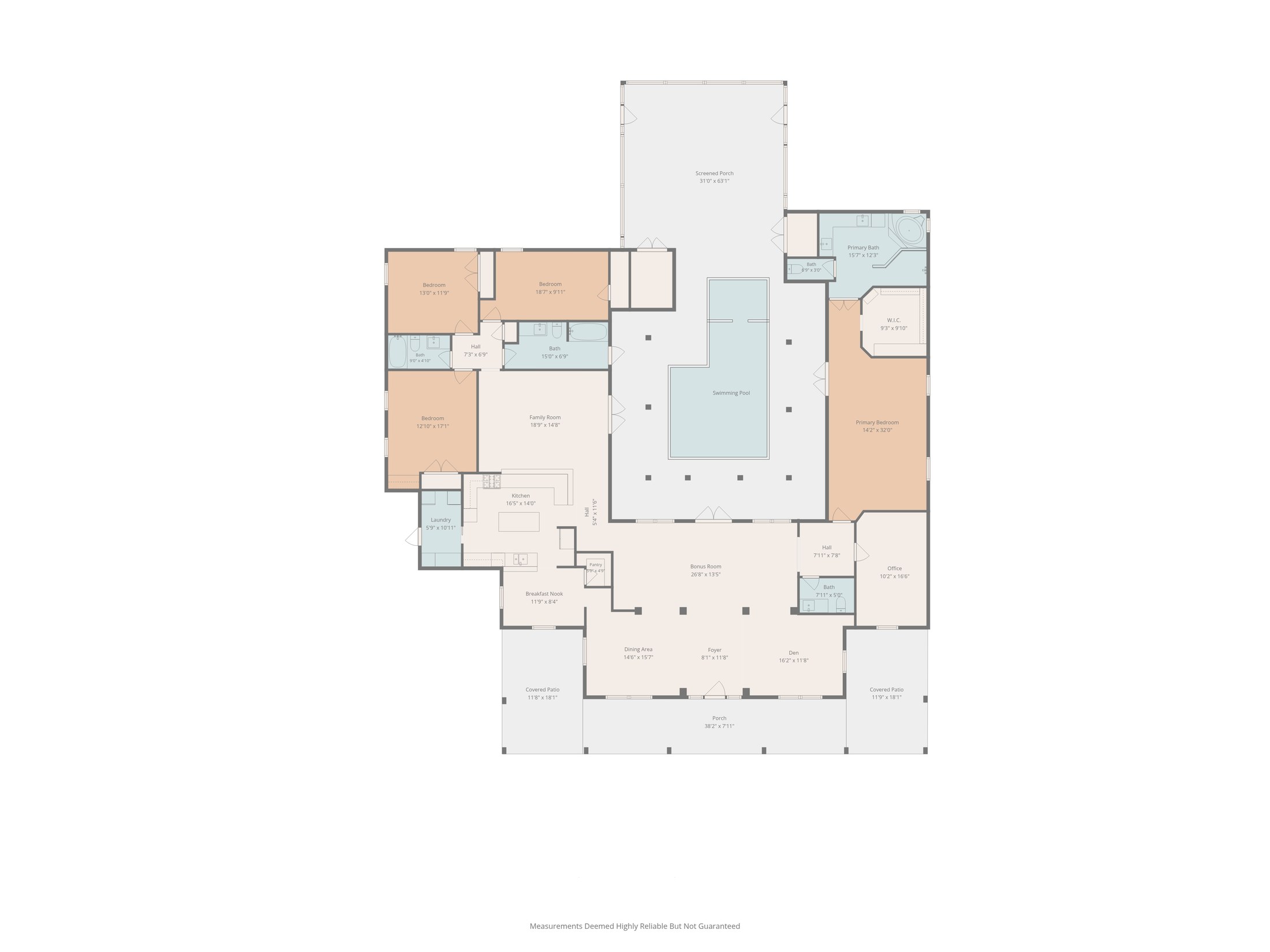 Floor plan with room dimensions